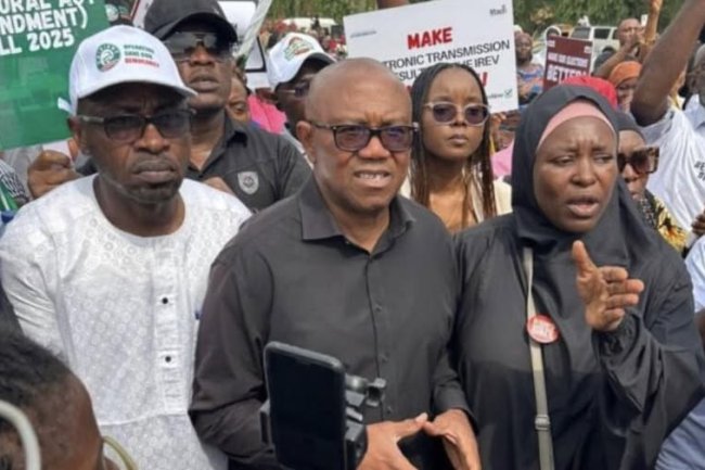 Peter Obi Leads Massive “Occupy National Assembly” Protest Against Senate
